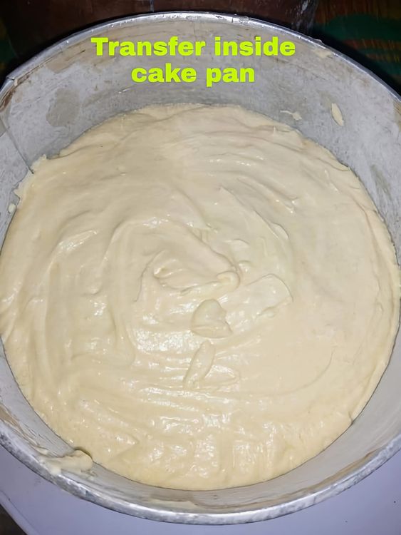 Step 1.1: Transfer the batter to a cake pan