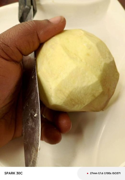 Step 1.2: Peel and cut the sweet potatoes into cubes or desired shapes