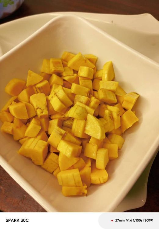 Step 2.3: Fry the plantains and sweet potatoes separately using an air fryer or oil, then set them aside