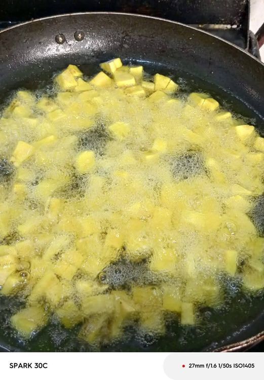 Step 2.4: Fry the plantains and sweet potatoes separately using an air fryer or oil, then set them aside