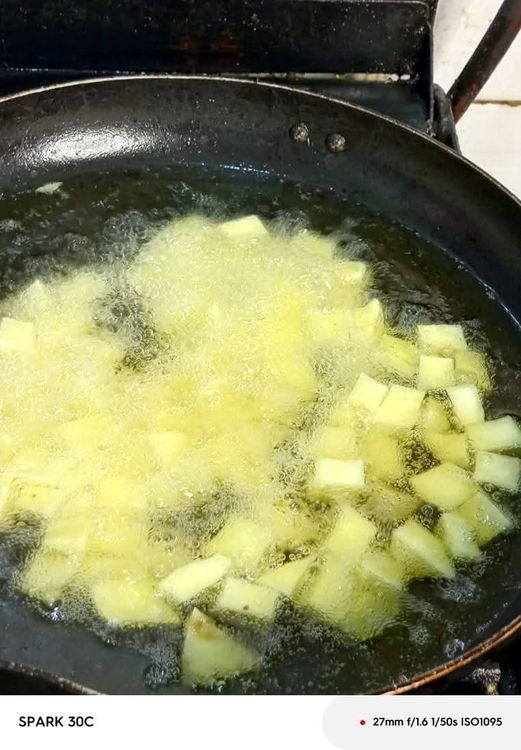 Step 2.2: Fry the plantains and sweet potatoes separately using an air fryer or oil, then set them aside