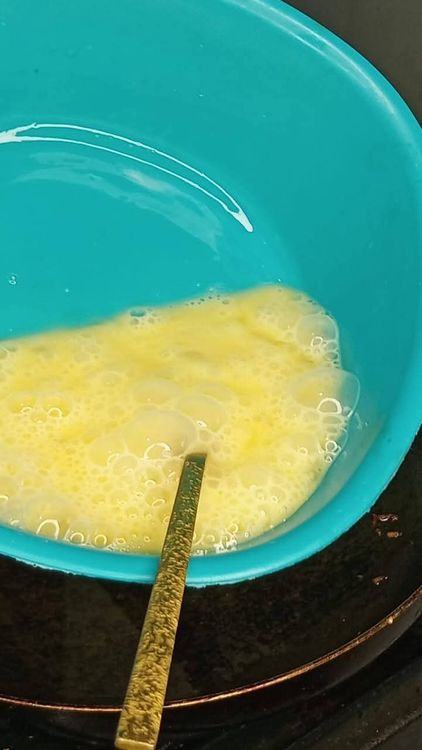 Step 2.2: In a large bowl, crack the eggs, add a pinch of salt, and whisk them