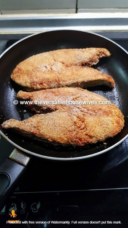 Step 1.1: Deep fry the fish in smoking hot oil until crisp and golden brown