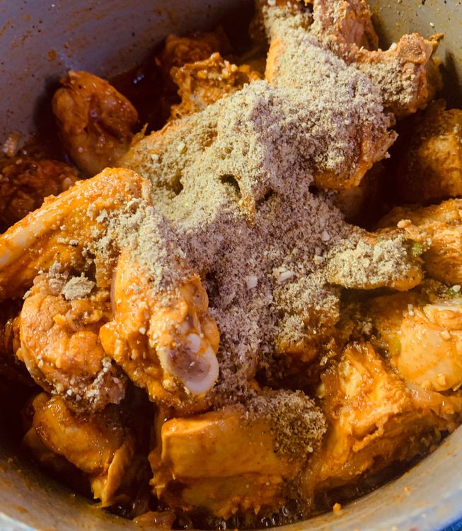 Step 3.1: Add the coarse ground spices and mix to combine