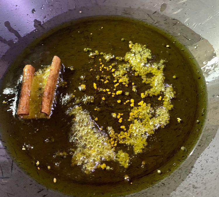 Step 1.1: Heat the mustard oil again on low to medium flame