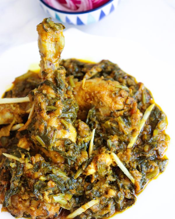 Chicken Saagwala (Chicken with Mustard Greens) recipe