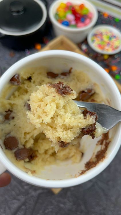 Step 1.3: Let the mug cake rest for a minute before enjoying