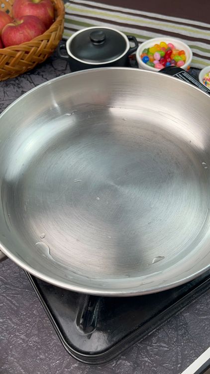 Step 1.3: In a medium pan, add the chopped apples and water