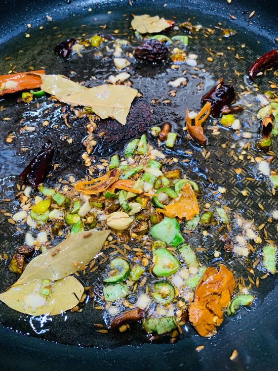 Step 2.1: Add ginger and green chillies