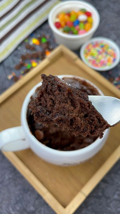 Step 1.3: Carefully remove the mug from the microwave, dust with powdered sugar if desired, and enjoy!
