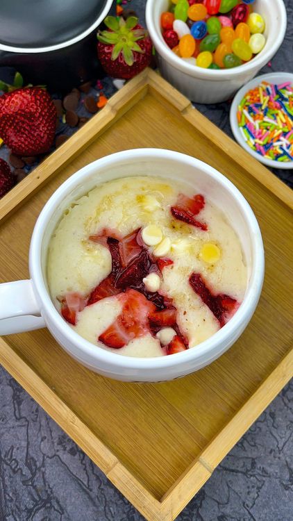 Eggless Strawberry Mug Cake (Microwave – No Oven!) recipe