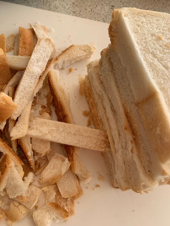 Step 1.1: Take the bread slice and cut the edges of it, and keep it aside