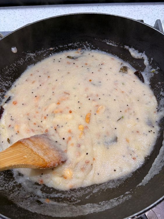 Step 1.1: Cook until the mixture thickens and all the water is absorbed