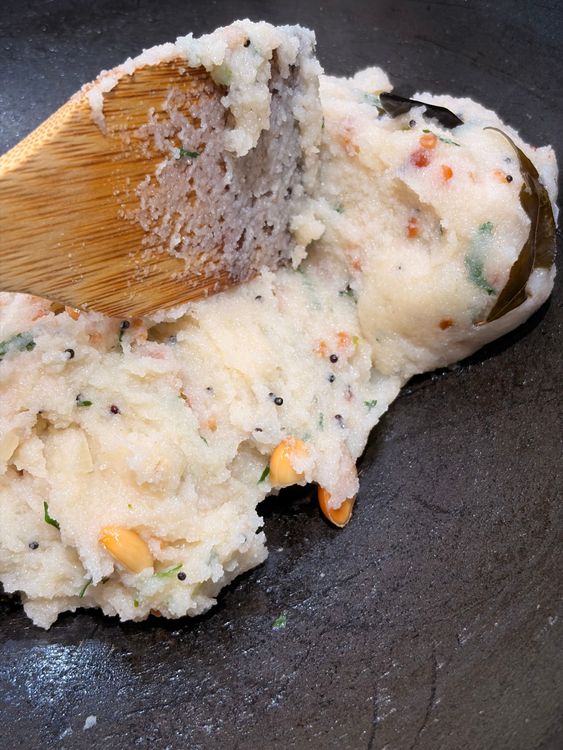 Step 1.1: Cover and steam on low heat for 1–2 minutes for the flavours to meld