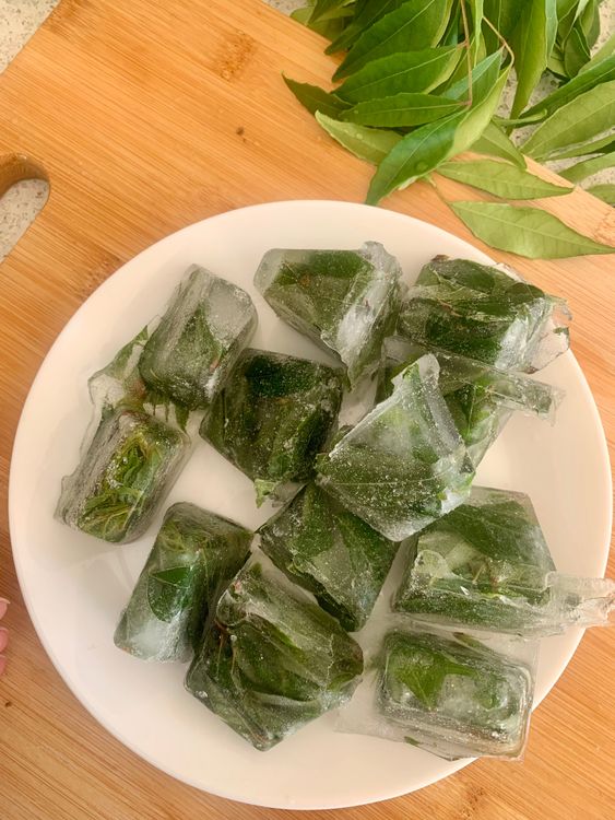 Step 1.1: Once the cubes are frozen, pop them out of the ice cube tray