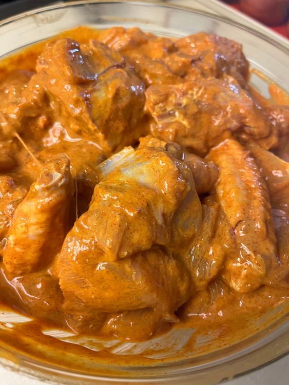 Step 1.1: Mix thoroughly, coating all chicken pieces evenly