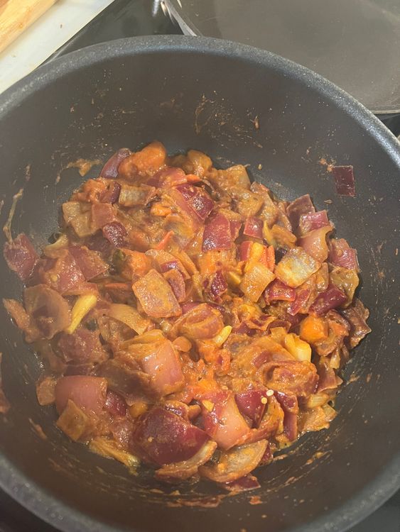 Step 1.1: Add turmeric powder, coriander powder, garam masala, red chili powder (according to taste), and kitchen king masala to the mix and mix well