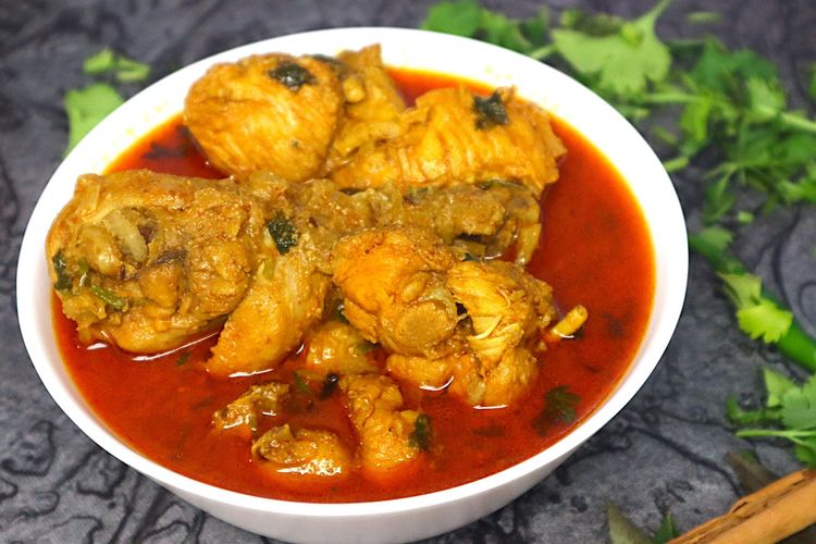 Step 1.1: Serve Andhra Style Chicken Curry with poori or hot steamed rice