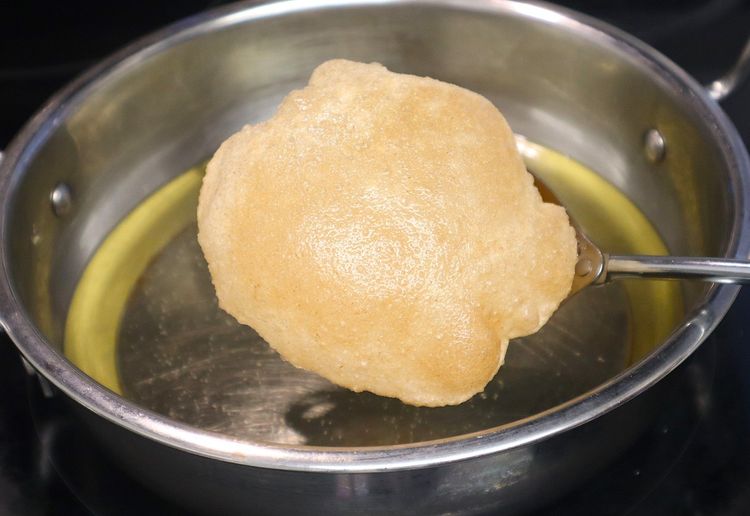 Step 1.2: Flip over and fry until it turns golden brown