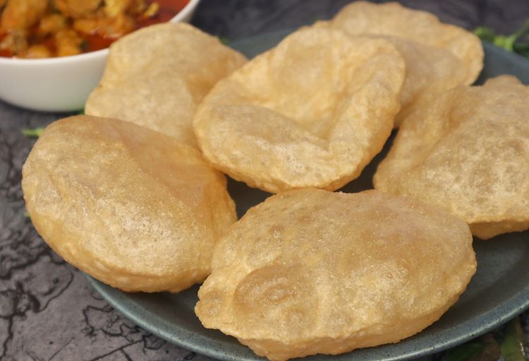 Step 1.1: Drain off the poori and enjoy with aloo bhaji or Chicken Curry
