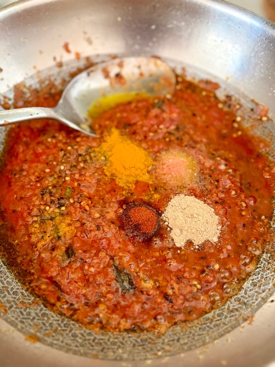 Step 3.1: Mix in the tomato paste
