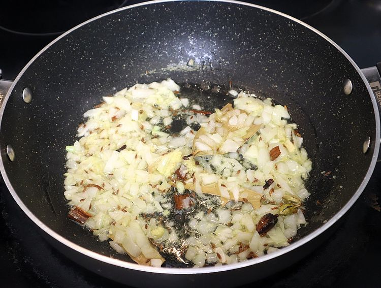 Step 2.5: Add onion and ginger garlic paste