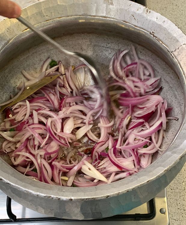 Step 1.2: Mix the sliced onions and green chillies
