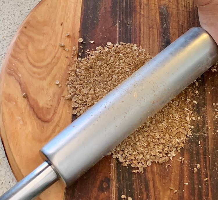 Step 1.1: Add the roasted and ground coriander and cumin seeds