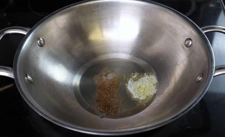 Step 3.2: Add cumin seeds and sauté until fragrant