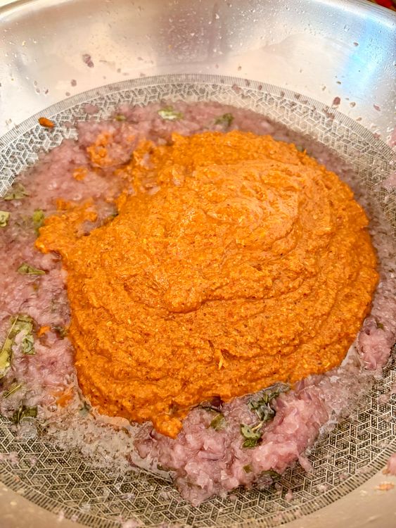 Step 2.1: Add the Pulimunchi masala paste