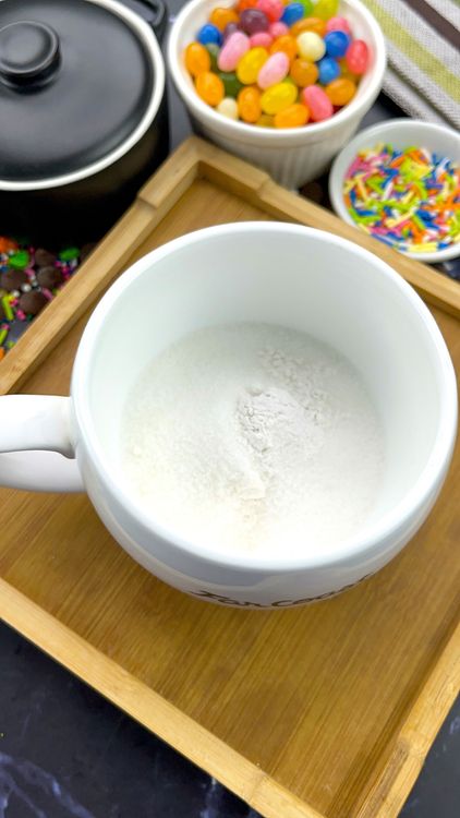 Step 1.1: Add all dry ingredients into a microwave-safe mug and stir well