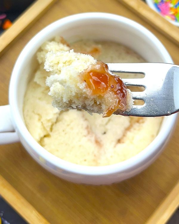 Strawberry-Jam Linzer Mug Cake recipe