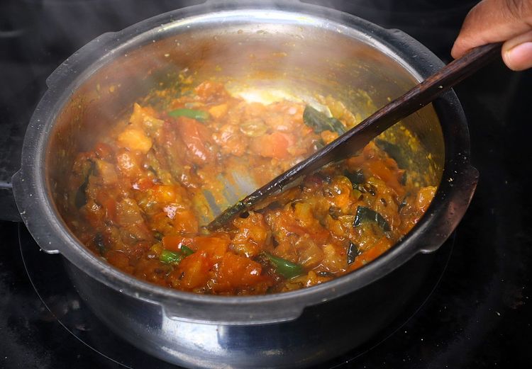 Step 1.5: Add red chilli powder, coriander powder, garam masala powder, and mutton masala powder
