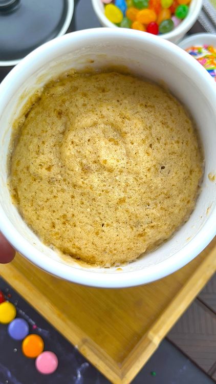 Step 2.1: Microwave on high for 60–70 seconds, until set but soft