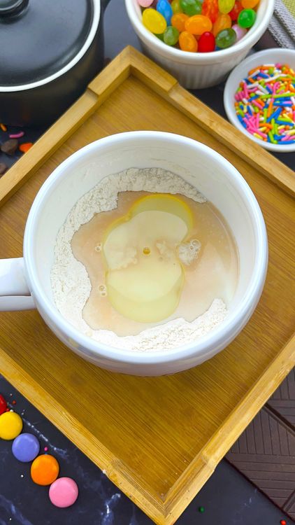 Step 1.1: Add in milk, oil, and vanilla extract