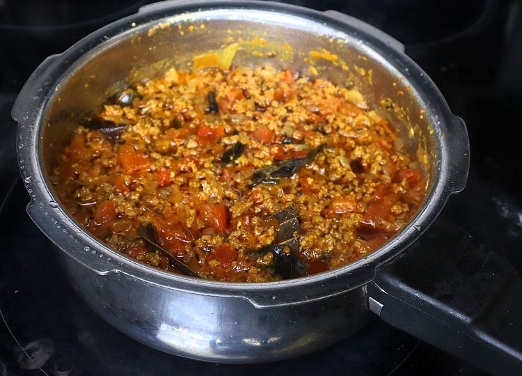 Step 1.1: If the curry is watery, cook on low flame for a few more minutes to adjust the consistency