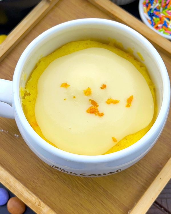 Orange Pound Mug Cake| Eggless Orange Pound Mug Cake With Cream Cheese Frosting recipe
