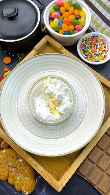 Step 1.1: Mix cream cheese, powdered sugar, and citrus juices until creamy