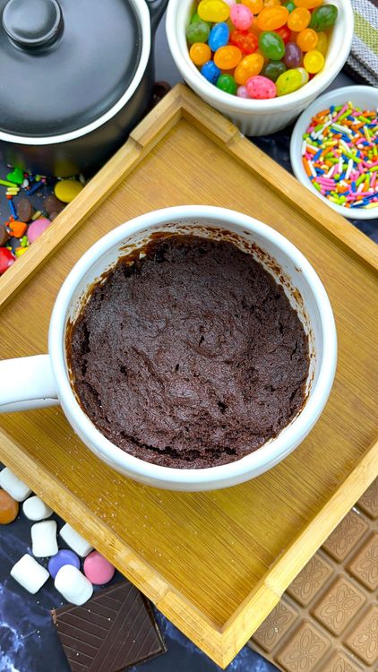 Step 1.1: Microwave for about 60–75 seconds, until the top is set but the center is still slightly fudgy