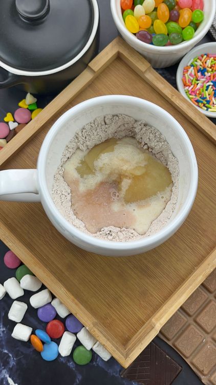 Step 1.1: Add applesauce, milk, and vanilla extract