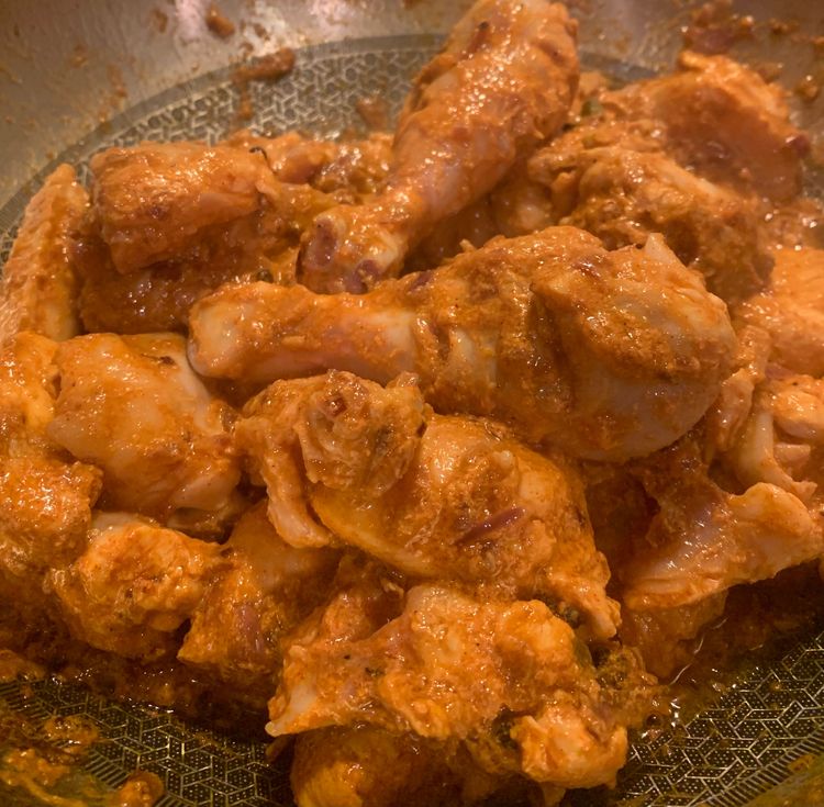 Step 2.1: Add the marinated chicken and mix nicely