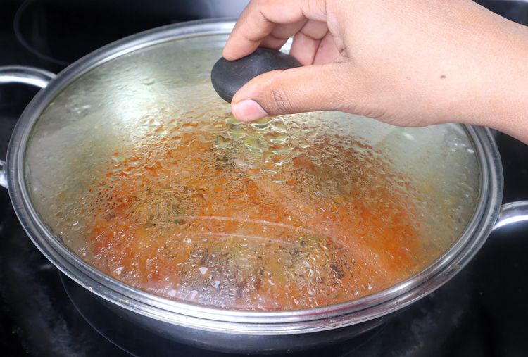 Step 2.1: Open the lid, add the chopped coriander leaves and [garam masala powder,](https://amzn