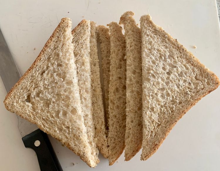 Step 1.1: Cut the bread slices in any shape you want