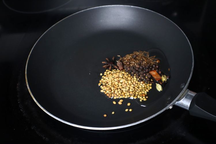 Step 1.7: Heat a pan and add 1 tbsp oil