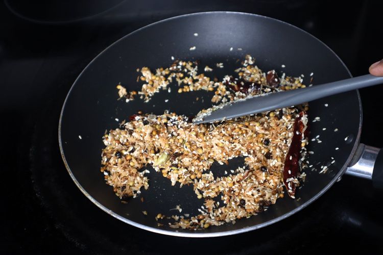 Step 1.17: Heat a pan and add 1 tbsp oil