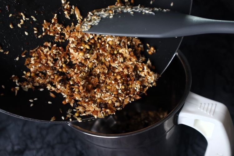 Step 1.1: Transfer the roasted spices to a[ mixer jar,](https://amzn