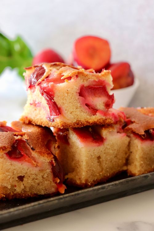 Step 1.1: Once cooled, slice and enjoy the plum cake alongside a comforting cup of tea