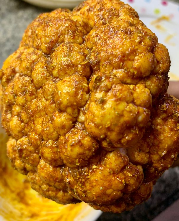 Step 1.1: Coat the cauliflower evenly with the marinade and set aside for 15 minutes