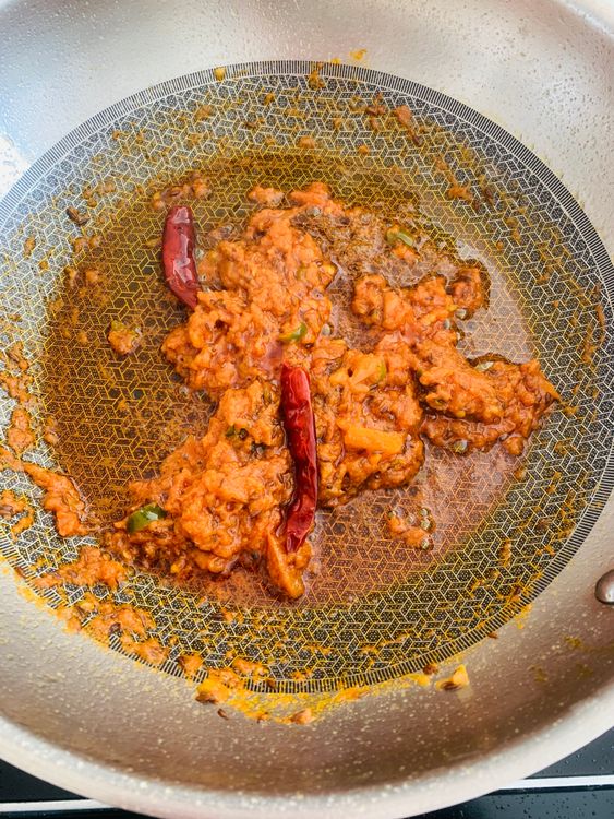Step 3.2: Add Kashmiri red chilli powder, cumin powder, and [garam masala powder](https://www