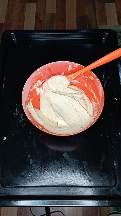 Step 1.1: Add the sifted flour and milk alternatively in the mixture and fold in with a wooden or plastic spatula
